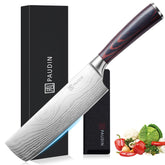 PAUDIN Nakiri 7 pulgadas, borde afilado, ideal para cortes precisos de verduras.