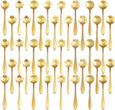 PBIEHSR cucharas de flor sakura doradas, ideal para té elegante en casa