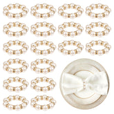 PEOVLVN anillos para servilleta con perla imitación, brillo dorado para bodas