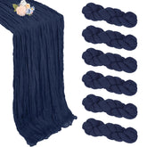 pepmily camino de mesa gasa azul marino 35x120 para bodas románticas