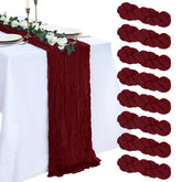pepmily mantel gasa burdeos para mesa, crea ambiente romántico y elegante
