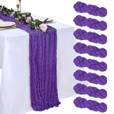 Mantel Pepmily de gasa morada, 120 pulgadas, para decoraciones de boda.