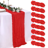 pepmily mantel gasa rojo 10ft, aporta suavidad y ambiente romántico a la mesa.