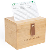 Pera Blanca: caja de recetas de madera con asa para ordenar recetas favoritas.