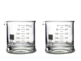 Periodic Tableware Vasos Beaker Rocks, juego de 2, perfecto para cócteles con estilo científico.