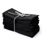PERLLI servilletas de tela negras 18x18 para mesa elegante y lavables