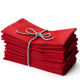 PERLLI servilletas navidad rojas de tela 18x18 para mesa festiva.