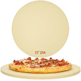 Permade piedra pizza redonda de 15 pulgadas para parrilla y horno, crujiente y uniforme