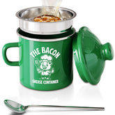 PGYARD ahorrador de grasa mini esmaltado 15oz para almacenamiento ordenado.
