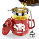 PGYARD contenedor grasa tocino cerámico de 23 oz para almacenar grasa limpia y reutilizable