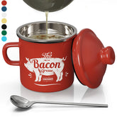 PGYARD mini contenedor para grasa de tocino 15oz, almacenamiento limpio y práctico.