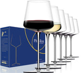 Copa de vino Physkoa 18 onzas con tallo largo y forma cuadrada, ideal para degustación elegante.