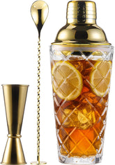 Physkoa shaker coctel con textura de piña, visualización clara de la mezcla para mezclar con estilo