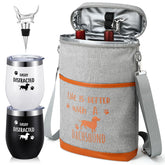 Funda aislante para vino Pickmesh con diseño dachshund, ideal para picnic.