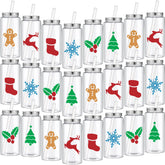 Copas Pickmesh navideñas con copos de nieve para bebidas