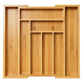 Pipishell organizador de cajón de bambú extensible para cubiertos, ahorro de espacio.
