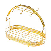 Soporte de tazas Piscepio en hierro forjado dorado para organizar tazas.