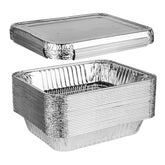PLASTICPRO bandeja aluminio 9x13 con tapa, perfecta para hornear y presentar platos.