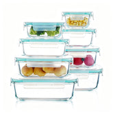 Pmssypl contenedores de vidrio rectangulares con tapas herméticas para conservar alimentos frescos.