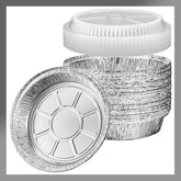 Pokanic bandeja de aluminio 9 pulgadas redonda con tapa transparente, ideal para hornear