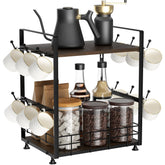PONEYA dos niveles soporte tazas de café con capacidad para doce tazas, ideal para encimera.
