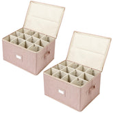 Popoly caja almacenamiento copas vino con separadores para organización segura.