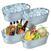PORPOR BOOYA cubos galvanizados para hielo, conjunto de 4, ideal para fiestas.