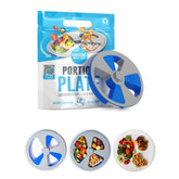 Portions Master plato ajustable con mecanismo giratorio para porciones en casa.