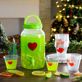 Potchen dispensador ponche 3.8L, ideal para servir bebidas en reuniones.