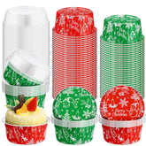 Potchen cup navidad de aluminio roja con tapa para porciones individuales