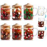 Potchen tazas de invierno con copos de nieve, cambio de color para bebidas festivas.