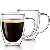 Potdoctor taza de cafe de vidrio doble pared 12.5 oz mantiene la bebida estable