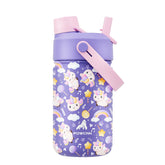 Botella POWCAN Unicorn Jam frente, ideal para mochila y uso diario