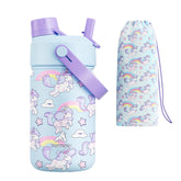 Powcan botella unicornio onírico, diseño lúdico para la hora del recreo.