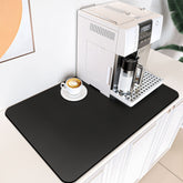 PoYang alfombra para café 24x16 bajo cafetera espresso, base estable y estética elegante.
