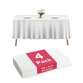 Prestee mantel plástico blanco 108x54 rectangular, protección elegante contra derrames en eventos.
