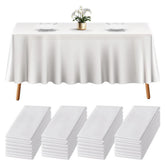 Mantel plástico rectangular blanco de Prestee, ideal para proteger superficies interiores o exteriores.