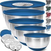 Priority Chef conjunto de cuencos inoxidables con tapas para mantener frescura en la cocina