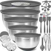 Priority Chef cuencos de acero inoxidable para mezclar con medidas internas