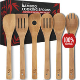 PriorityChef cuchara de madera sólida para mezclar con suavidad