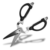 Tijeras de cocina zurdas Seki Japan con hoja de acero inoxidable listas para uso diario.
