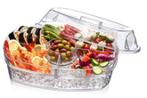 Prodyne Ice Party Platter: bandeja con 4 compartimentos para aperitivos frescos.