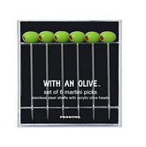 Palillos de cóctel Prodyne, juego de 6 verdes, ideales para guarniciones.