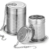 Prudiut Infusor de té grande con tapa, compacto y fácil de usar para infusiones.