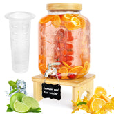 PSUTBPAT dispensador 2 galones con soporte de madera para fiestas