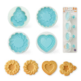 PTSGCAI juego de cortadores para galletas con flores y corazones, fáciles de usar