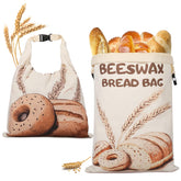 PTYTIFY bolsa de pan con cera de abejas, pack de 2, conservación natural