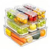 Pure Future: bandejas claras para frigorífico de 10-pack apilables para ordenar y ahorrar espacio.