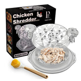 PureEase deshilachador de pollo con cepillo anti-deslizante para mayor control.
