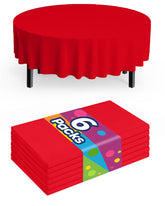 Pureegg cubremesa plástico redondo 84 pulgadas rojo para cenas limpias y elegantes.